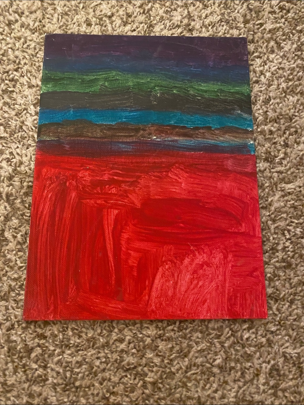 Abstract Home Art Canvas in Red with Multicolor Accents